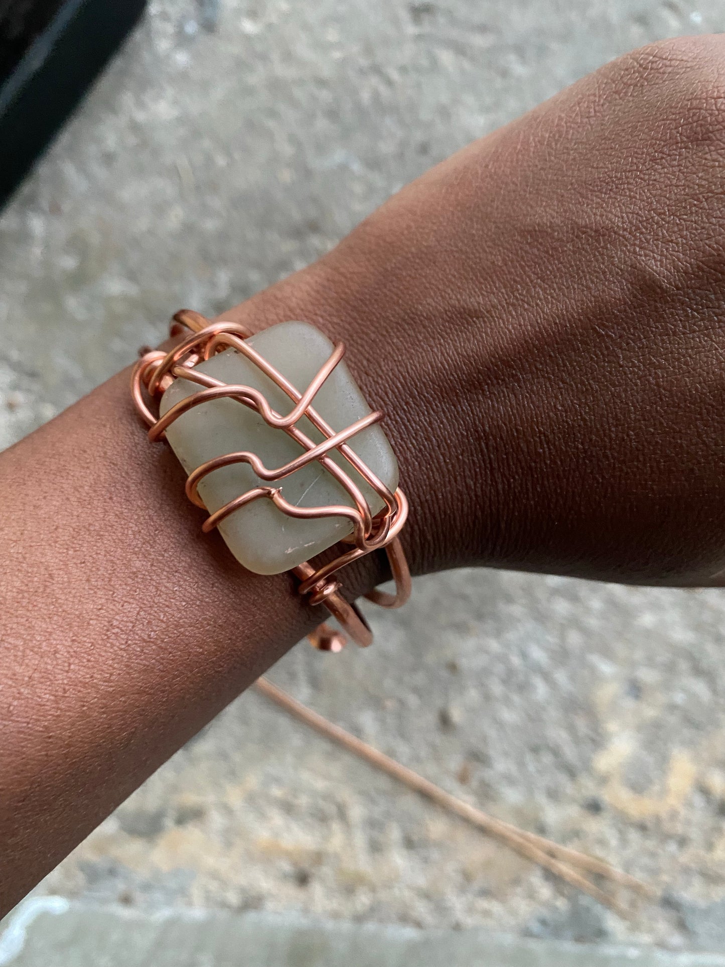 Adjustable Peridot Copper Bracelet