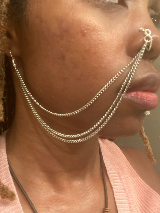 3 chain face chain - cuff (no piercing)
